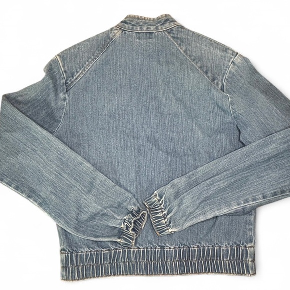 Levi’s Women’s Denim Moto Jacket 77445 Sz S Light Wash Made in Hong Kong - Picture 3 of 7